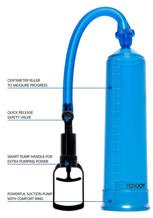 TOYJOY Blue Power Pump – Penispumpe mit Skala Blau