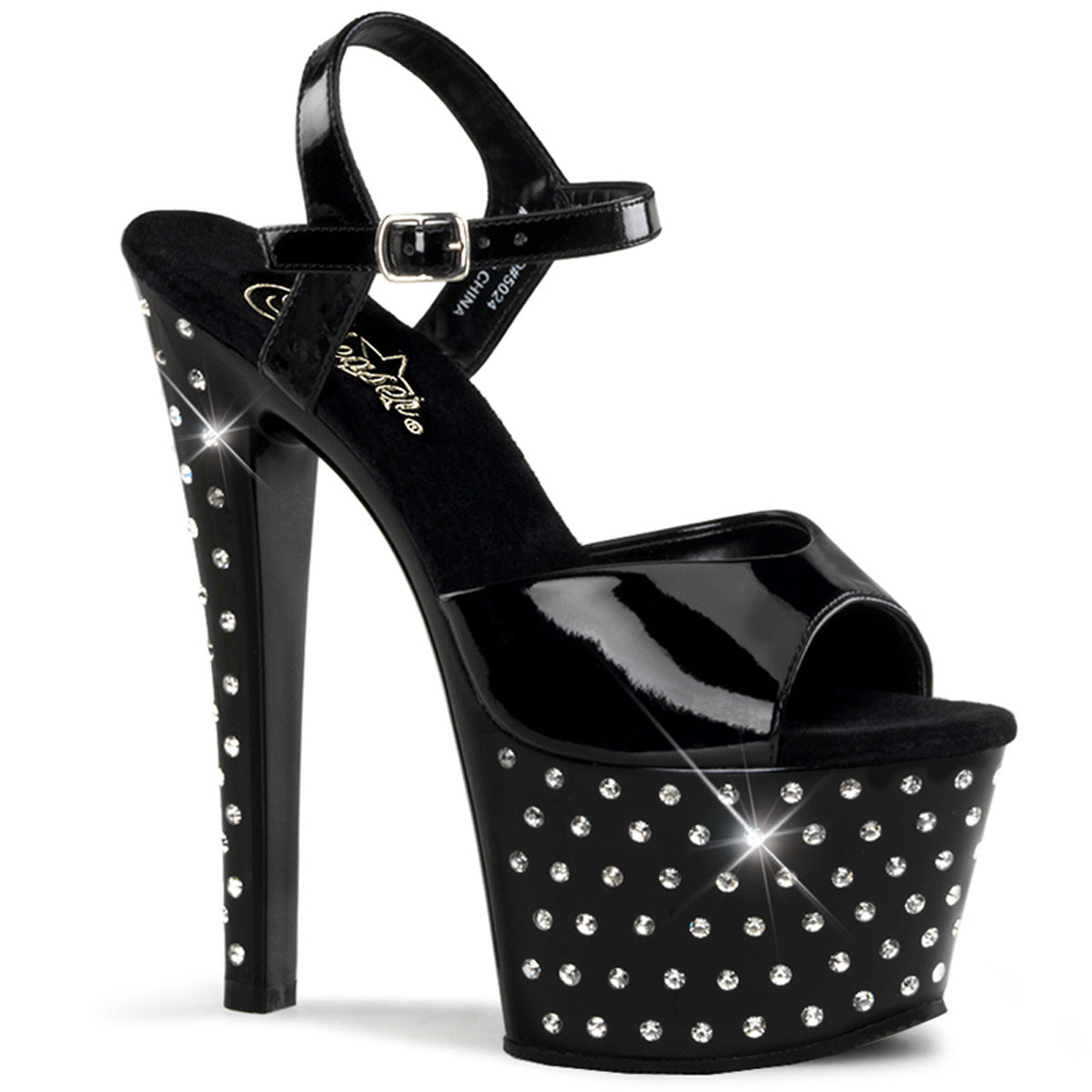 Pleaser STARDUST– Schwarz mit Strass