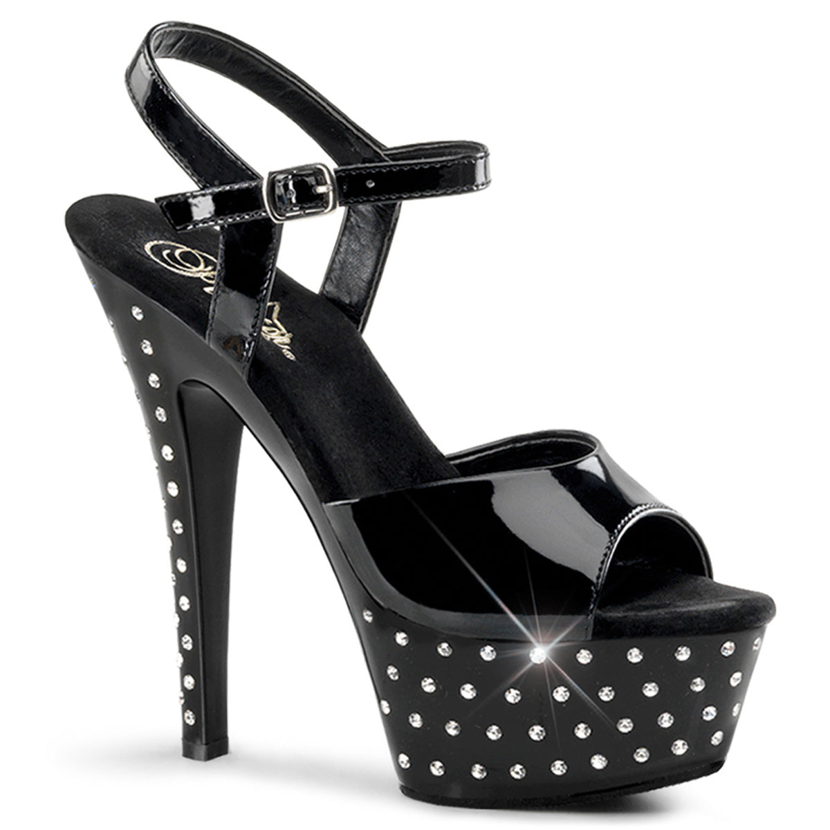 Pleaser STARDUST – Schwarz mit Strass