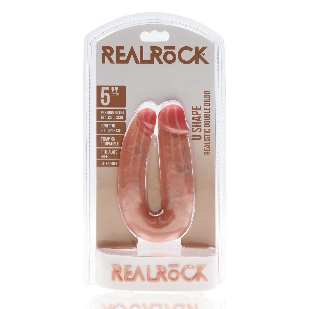 U Shaped Double Dildo 5" / 12,7 cm - Flesh