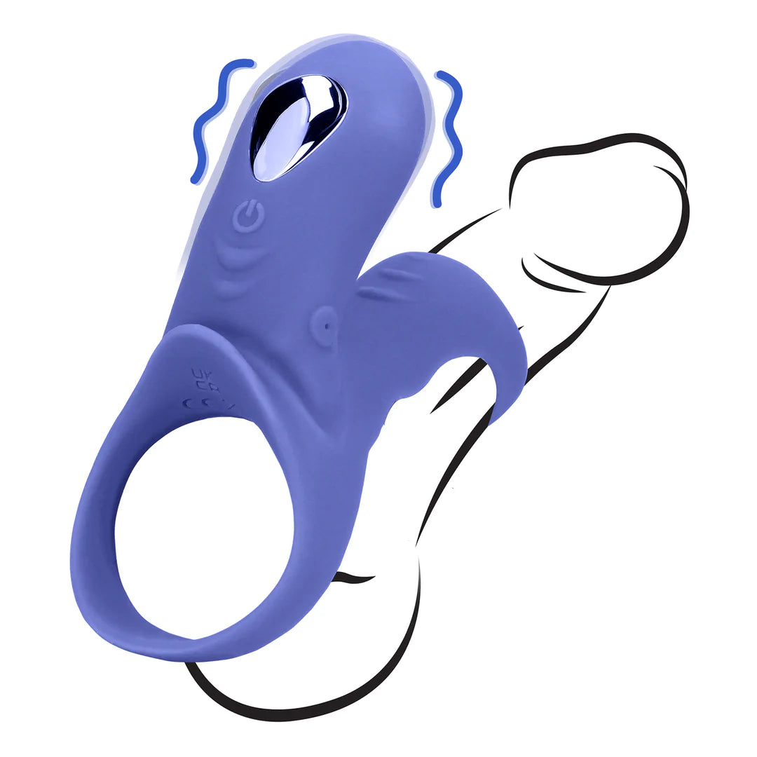Loveline Vibrating Cockring with Clit Stimulation - Tamiya Blue