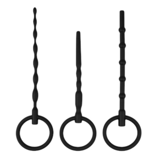 Harnröhren-Stimulator Set aus Silikon – 3-teilig