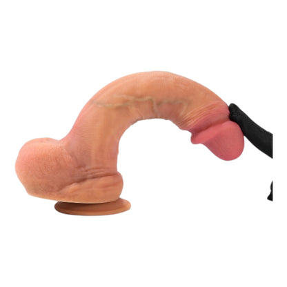 Realistischer Dual-Layer Dildo mit Saugnapf – Beige