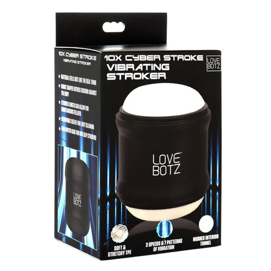 Love BOTZ Cyber Stroke Vibrating Masturbator – 4-teiliges Set
