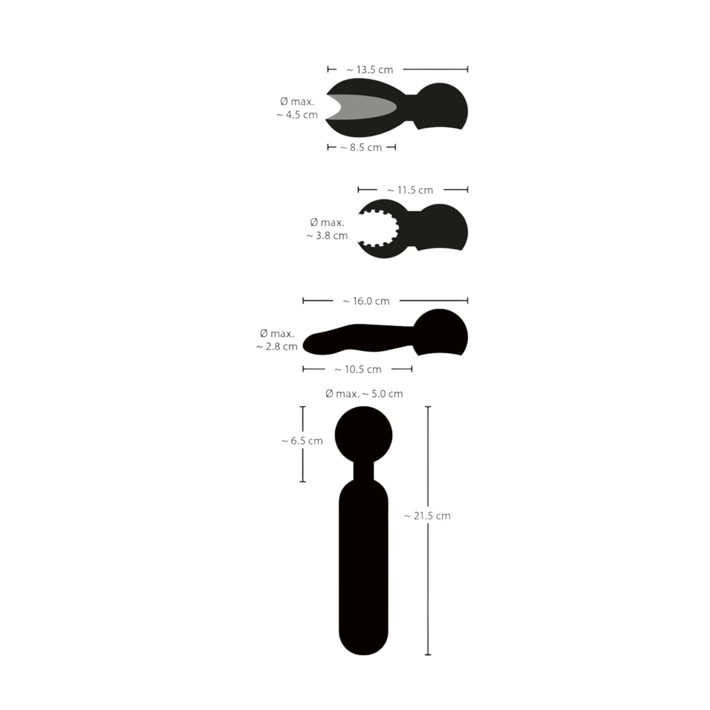 Couples Choice Wand Vibrator mit 3 Aufsätzen