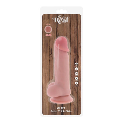 ToyJoy Get Real Deluxe Dual Density Thick Dildo mit Saugnapf – 28 cm