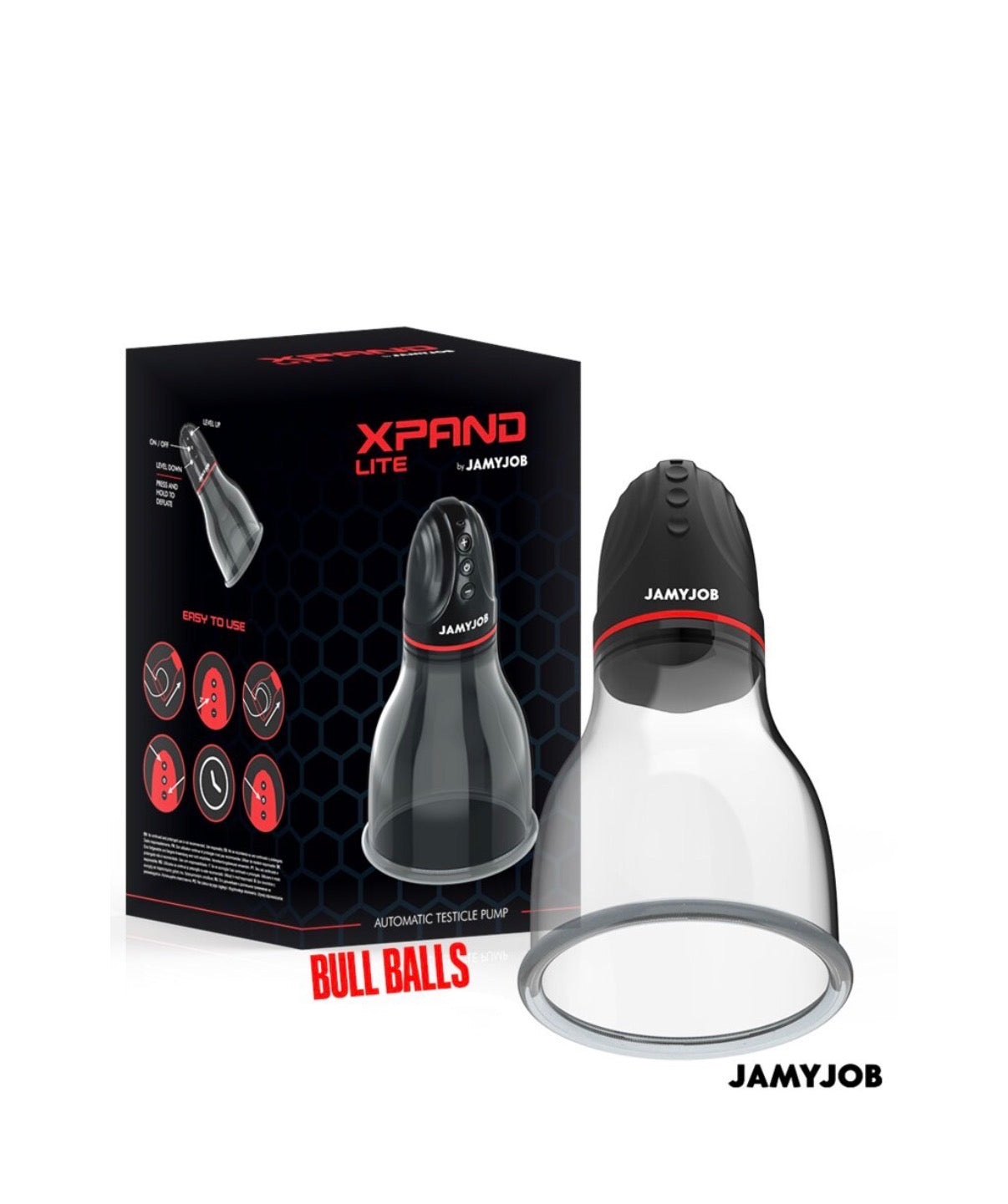 JAMYJOB XPAND Lite „Bull Balls“ – Penispumpe mit breiter Pumpkammer