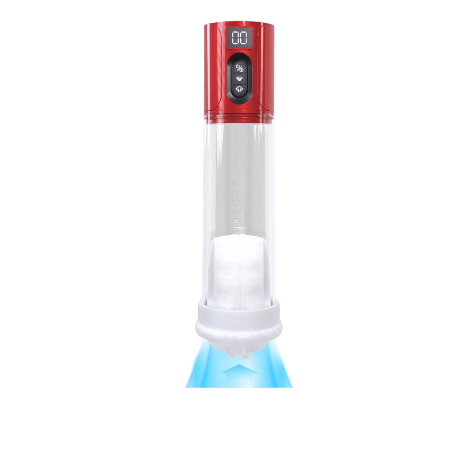 Pumped MaxLift 7 Function Suction Masturbator Pump – Metallic Red