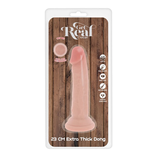 ToyJoy Get Real Deluxe Dual Density Thick Dildo mit Saugnapf – 23 cm