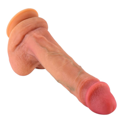 Realistischer Dual-Layer Dildo mit Saugnapf – Beige