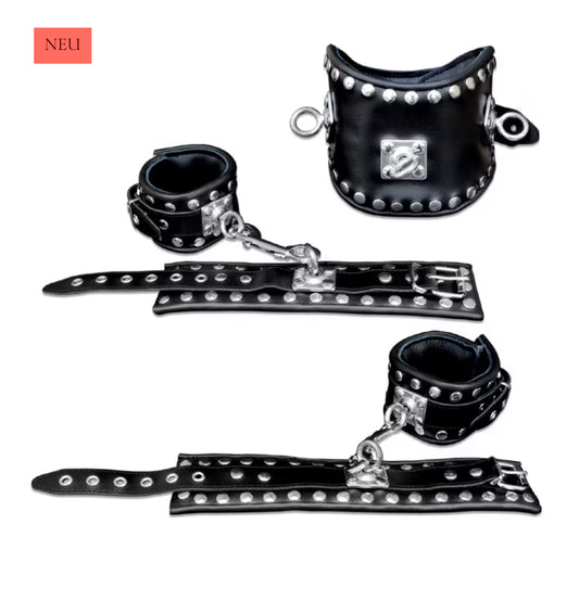 Komplett Set schwarz mit drehbaren Edelstahlringen