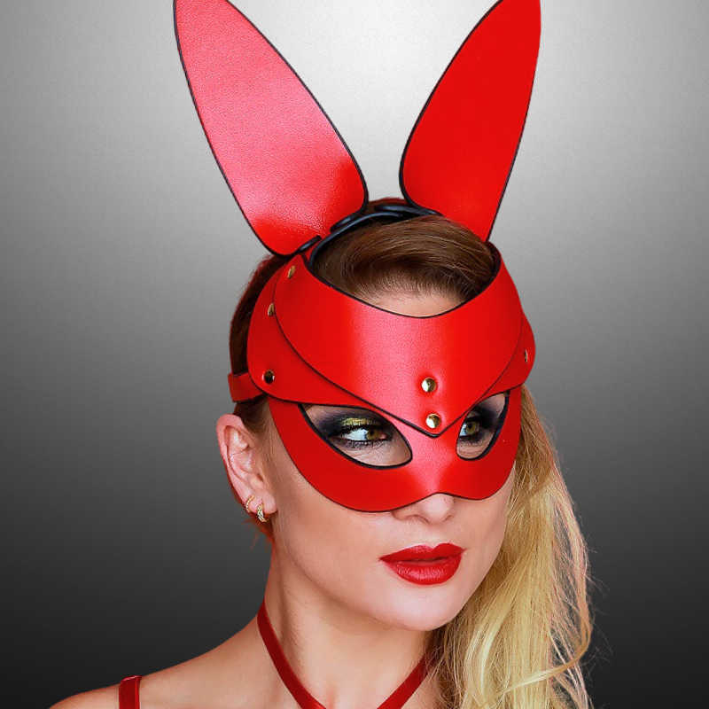Hasenmaske – Rot/Gold