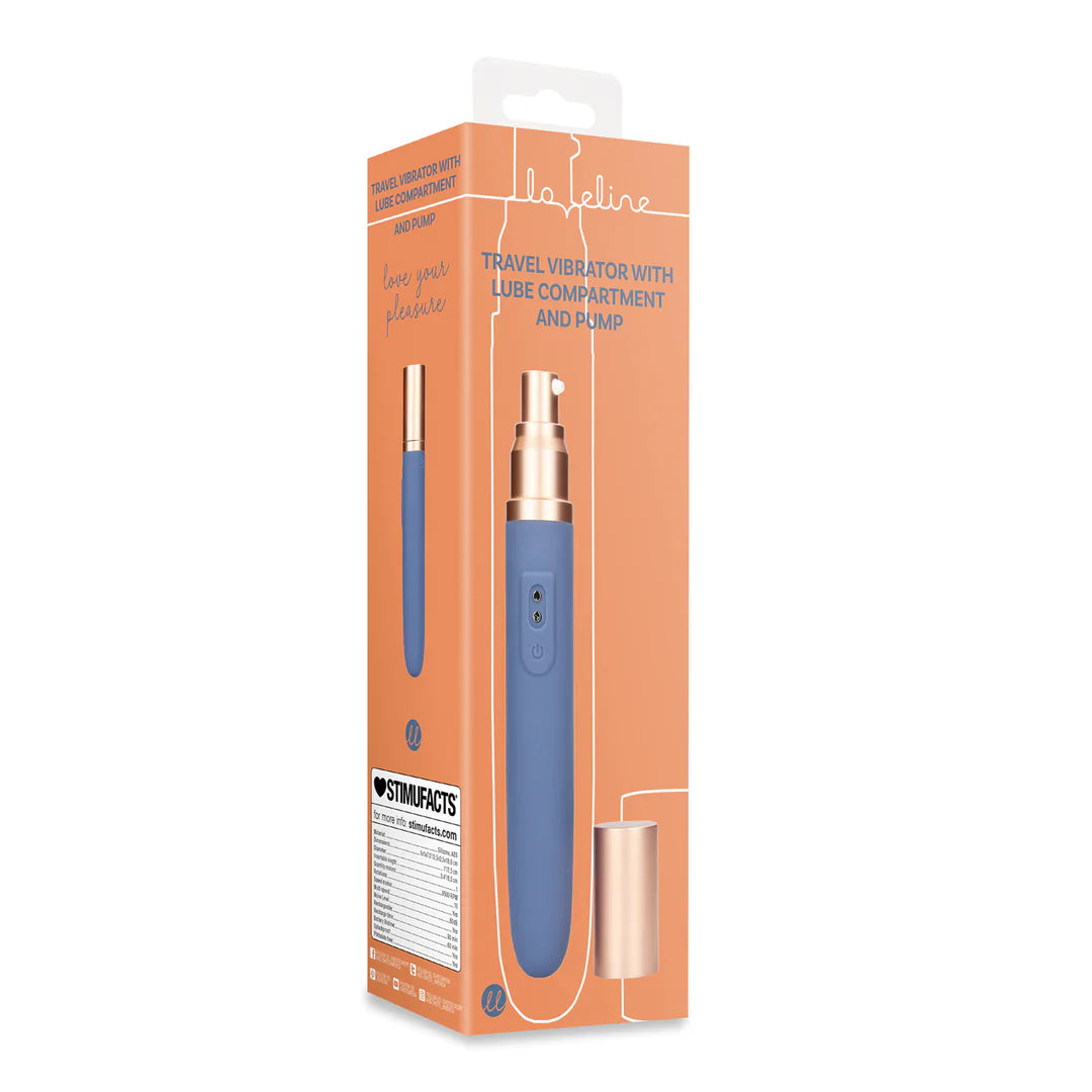 Loveline Reisevibrator mit Gleitmittelfach und Pumpe
