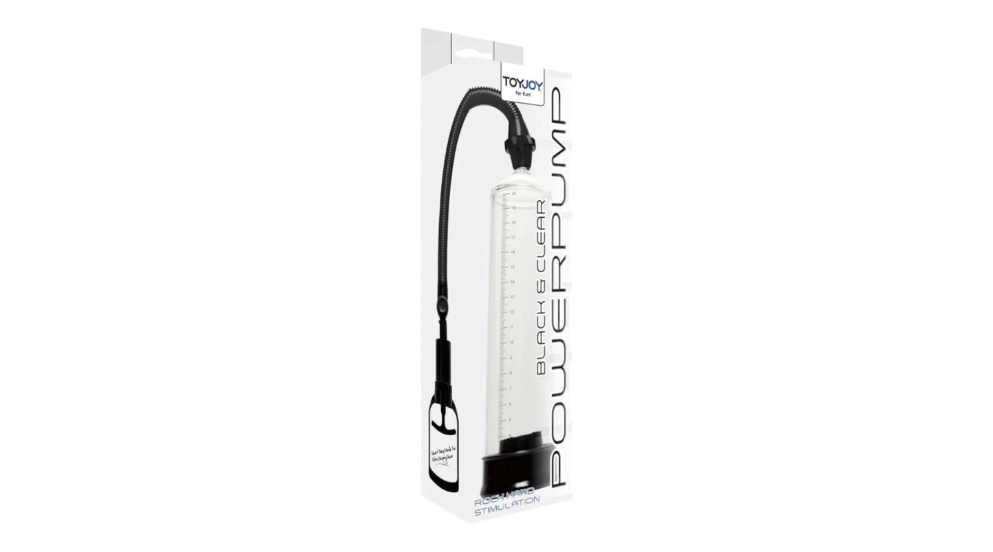 TOYJOY Black & Clear Power Pump – Penispumpe mit Skala
