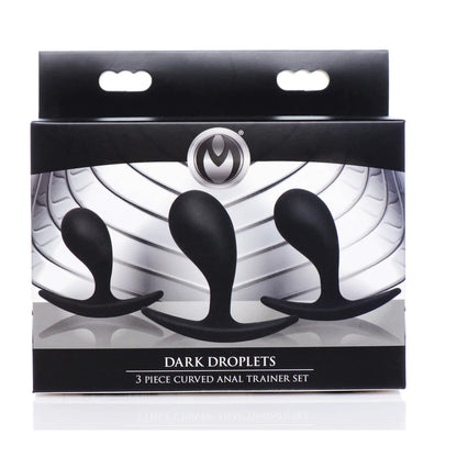 Dark Droplets - 3-teiliges gebogenes Anal-Trainer-Set - Schwarz