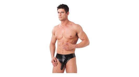 Rimba Latex Play - Herrenslip mit holles Penisrohr M